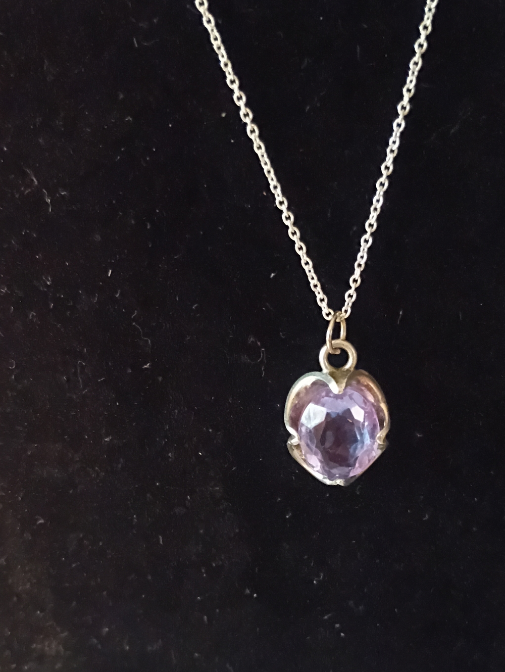 Violet Oval-Cut Big Ole Chunk Amethyst Set In Stterling And A Sterling Chain